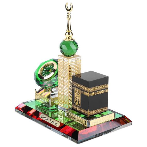 Pssopp Muslimisches Handwerksmodell Muslimische Kaaba Glockenturm Modell Islamische Tischuhr Islamische Architektur Kunsthandwerk Souvenirs Home Desktop Decor