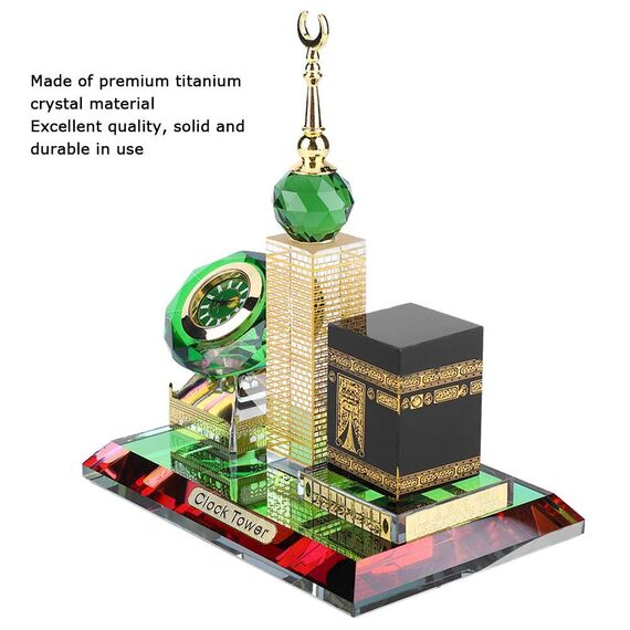 Pssopp Muslimisches Handwerksmodell Muslimische Kaaba Glockenturm Modell Islamische Tischuhr Islamische Architektur Kunsthandwerk Souvenirs Home Desktop Decor