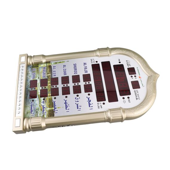 Muslim Wecker Muslimische Uhr islamischer Wandkalender Azan Moschee Gebetsuhr Islam weltweit Gebetszeit Makkah Gebetsmusik Digitalanzeige Wanduhr EU Plug 110v-240V