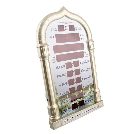 Muslim Wecker Muslimische Uhr islamischer Wandkalender Azan Moschee Gebetsuhr Islam weltweit Gebetszeit Makkah Gebetsmusik Digitalanzeige Wanduhr EU Plug 110v-240V
