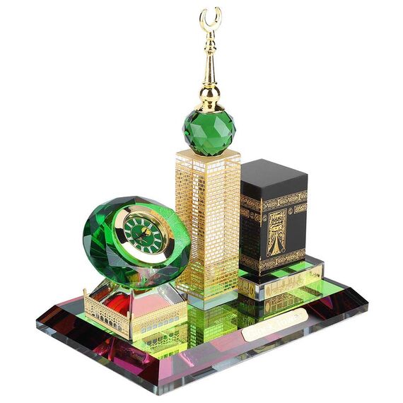 Pssopp Muslimisches Handwerksmodell Muslimische Kaaba Glockenturm Modell Islamische Tischuhr Islamische Architektur Kunsthandwerk Souvenirs Home Desktop Decor