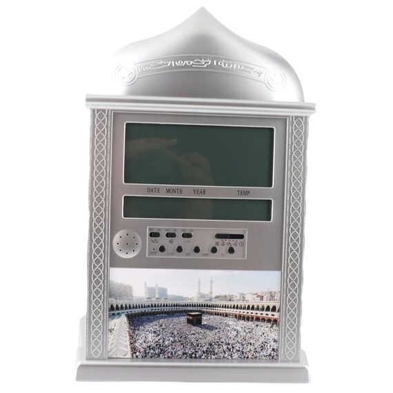 Muslimische Islamische Azan Wecker Muslim Gebet Wanduhr Uhr Azan Athan Digital Alarm Wanduhr Silber HA-4004 mit Stift