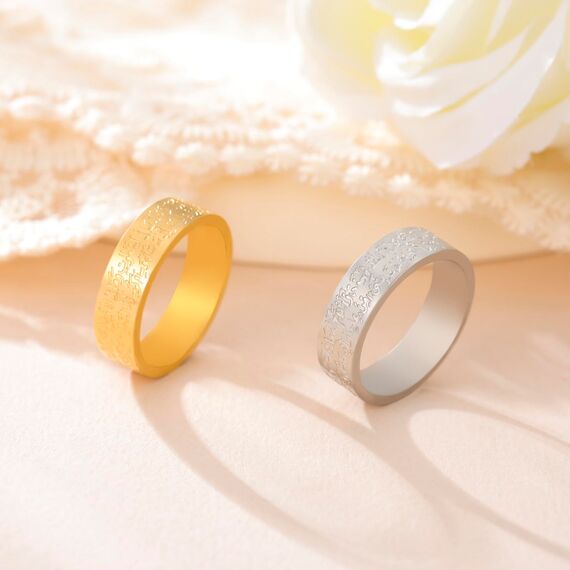 VASSAGO Edelstahl Ringe für Männer Frauen Trendy Muslim Allah Ring Islam Arabisch Shahada Ring Schmuck Geschenke