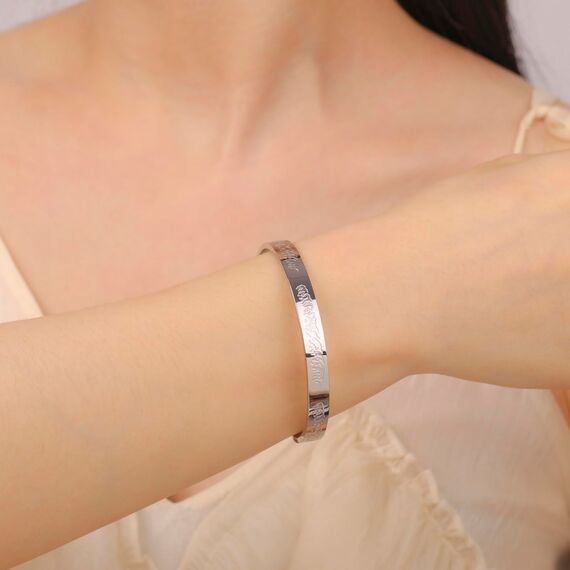 VASSAGO Islamische Geschenke Armband Ayatul Kursi für Frauen Männer Muslime Koran Allah Öffnen Bangles Ayatul Kursi Armband Kalligraphie Arabisch Islam Schmuck Eid Geschenke, Edelstahl