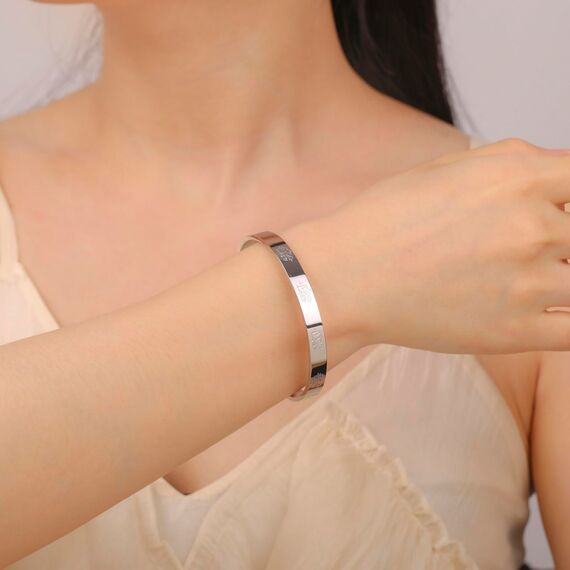 VASSAGO Islamische Geschenke Armband Ayatul Kursi für Frauen Männer Muslime Koran Allah Öffnen Bangles Ayatul Kursi Armband Kalligraphie Arabisch Islam Schmuck Eid Geschenke, Edelstahl