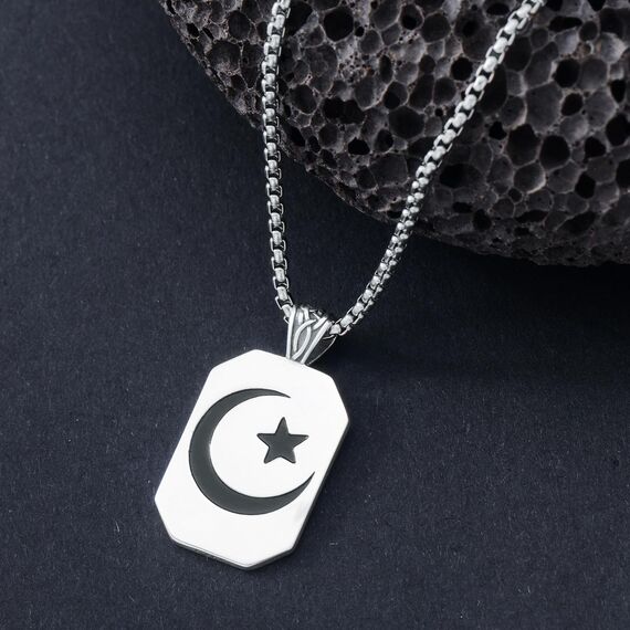 enjoylifecreative Allah Halskette für Herren 925 Sterling Silber Islam Allah Anhänger Kette Islamische Muslimische Arabische Schmuck Geschenke für Männer