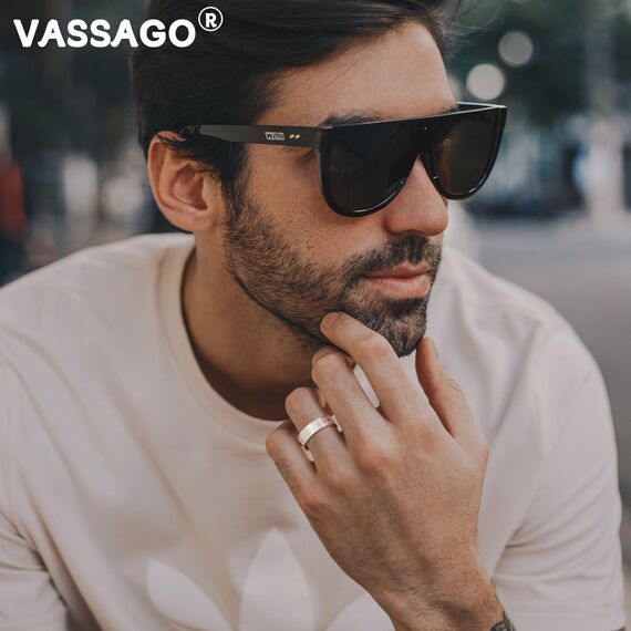 VASSAGO Edelstahl Ringe für Männer Frauen Trendy Muslim Allah Ring Islam Arabisch Shahada Ring Schmuck Geschenke