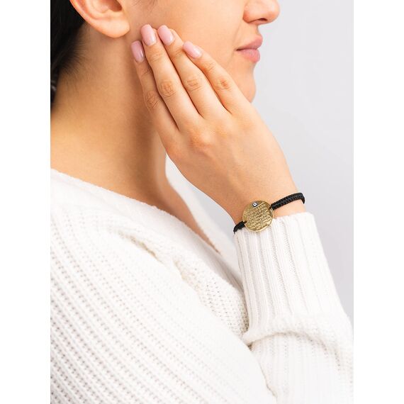 Remi Bijou - Gravurplatte Armkette Armband Makramee - Ayetel Kürsi Gebet für Muslimen Allah Islam - mit türkischem Auge Nazar Boncuk