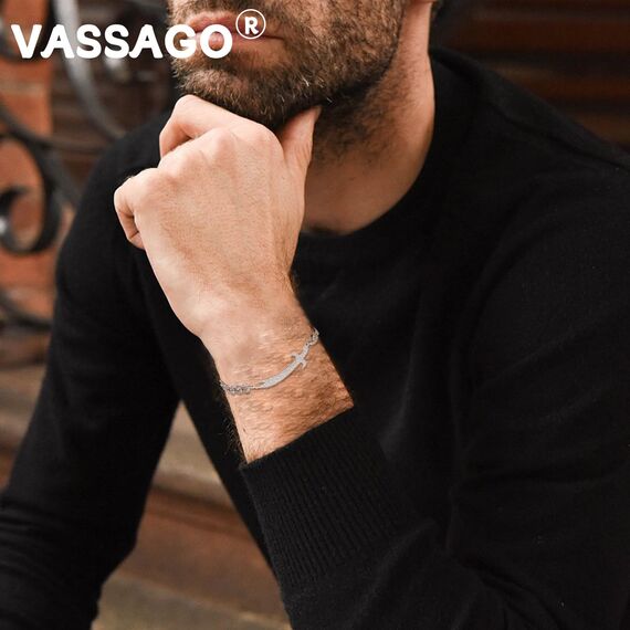 VASSAGO Zulfiqar Armband für Frauen Männer Edelstahl Imam Ali Schwert Armband Islamisches arabisches Geflochtenes Seil-Schnur Islam Muslimischer Schmuck