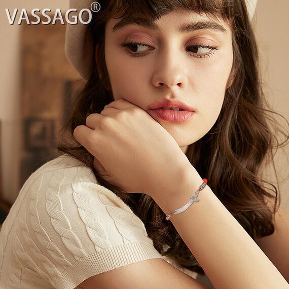 VASSAGO Zulfiqar Armband für Frauen Männer Edelstahl Imam Ali Schwert Anhänger Islamisches arabisches Geflochtenes Seil-Schnur Islam Muslimischer Schmuck (String-R-S)