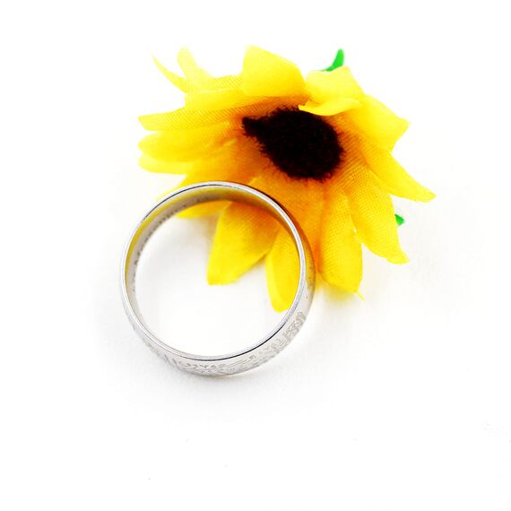 Uloveido 8mm Schwarzer Blauer Goldener Edelstahl Islamischer Muslimischer Muhammad Shahada Arabischer Gott Allah Botschafter Ring für Männer Jungen. (Weiß, 20.5)