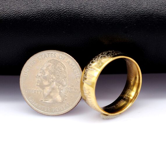 Uloveido Muslim Allah Graviert Shahada Edelstahl Titan 8mm Breitband Ring Islam Arabisch Gott Ring Y543