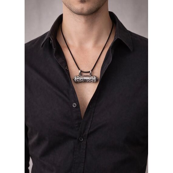 Generisch 925 Sterling Silber Muska CEVSEN Anhänger mit Dua & Kette Bismillah Muskalık Islam Dualı Ayet Gümüs Silver Gümüş bismillahirrahmanirrahim Ayetel Kürsi Osmanlı Style
