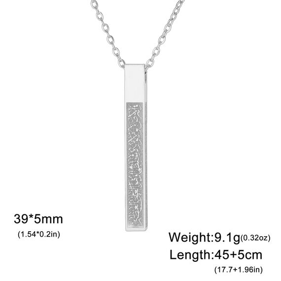 VASSAGO Islamische Ayatul Kursi Halskette für Frauen und Männer - Allah Arabisch 3D Bar Halskette Muslim Koran Edelstahl/Lederkette Islam Eid Geschenk Schmuck