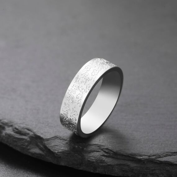 VASSAGO Edelstahl Ringe für Männer Frauen Trendy Muslim Allah Ring Islam Arabisch Shahada Ring Schmuck Geschenke
