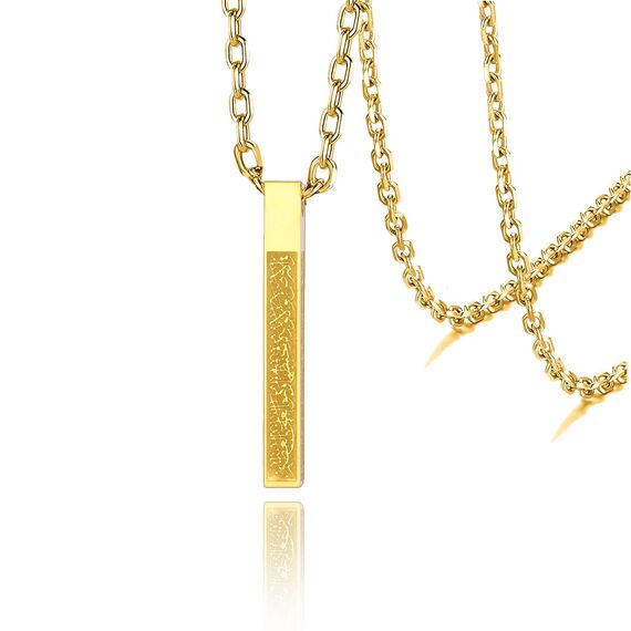 VASSAGO Islamische Ayatul Kursi Halskette für Männer und Frauen - Allah Arabisch 3D Bar Muslim Koran Edelstahl/Lederkette Islam Eid Islamischer Geschenk Schmuck