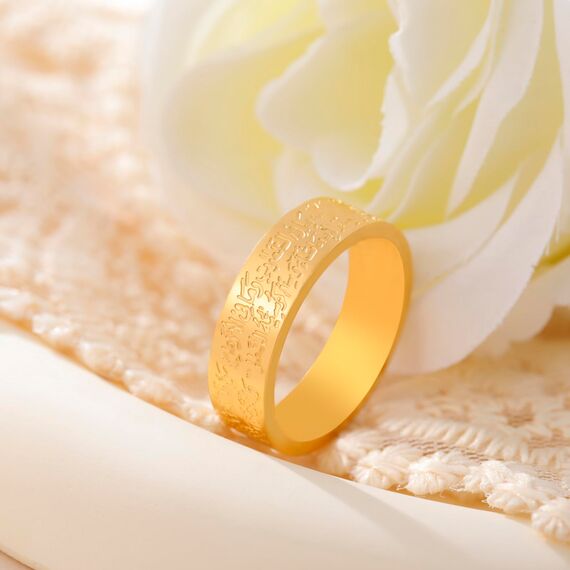 VASSAGO Edelstahl Ringe für Männer Frauen Trendy Muslim Allah Ring Islam Arabisch Shahada Ring Schmuck Geschenke