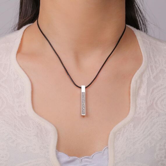 VASSAGO Islamische Ayatul Kursi Halskette für Frauen Männer Allah Arabisch 3D Bar Halskette Muslim Koran Koran Edelstahl/Lederkette Halskette Islam Eid Islamischer Geschenk Schmuck