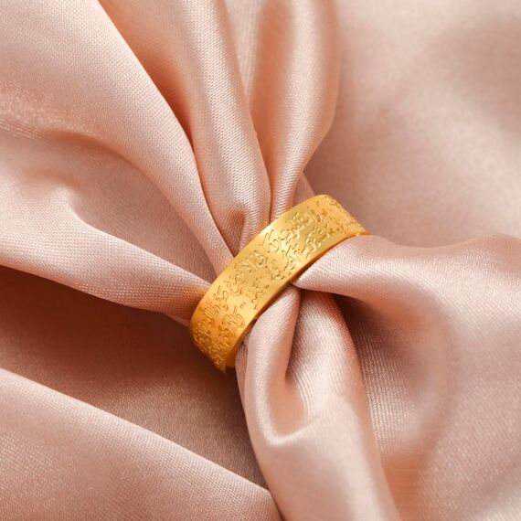 VASSAGO Edelstahl Ringe für Männer Frauen Trendy Muslim Allah Ring Islam Arabisch Shahada Ring Schmuck Geschenke