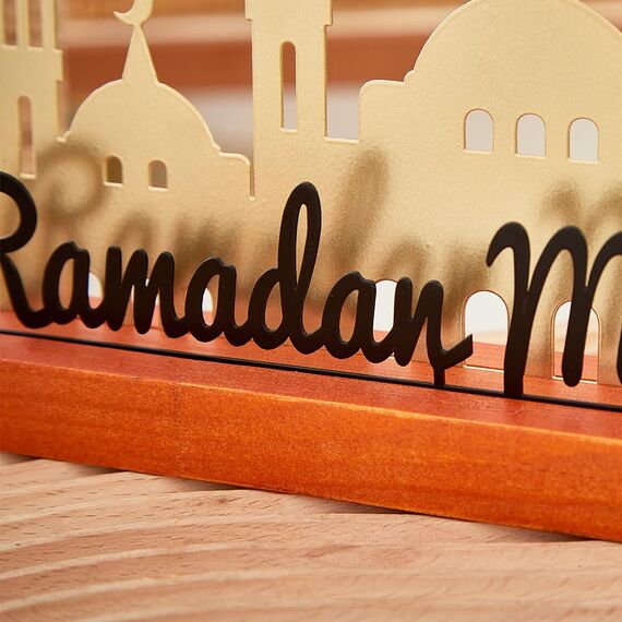 Bseical Ramadan Deko, 24 X 4.5cm Ramadan Tischdeko, Islamische Deko In Gold, GäStebuch Tischschild Benutzerdefinierte Eid Tischkarten, Personalisierte Ramadan-Dinner-Gedeck