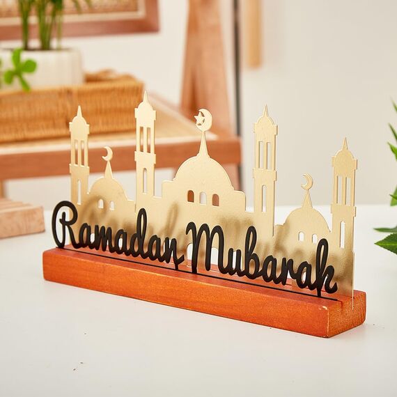 Bseical Ramadan Deko, 24 X 4.5cm Ramadan Tischdeko, Islamische Deko In Gold, GäStebuch Tischschild Benutzerdefinierte Eid Tischkarten, Personalisierte Ramadan-Dinner-Gedeck