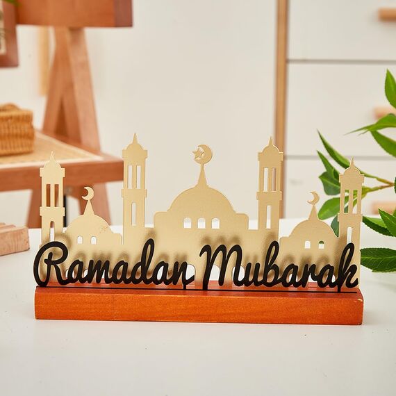 Bseical Ramadan Deko, 24 X 4.5cm Ramadan Tischdeko, Islamische Deko In Gold, GäStebuch Tischschild Benutzerdefinierte Eid Tischkarten, Personalisierte Ramadan-Dinner-Gedeck