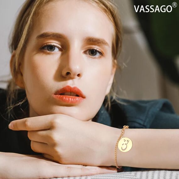 VASSAGO Islamische Armband Allah Arabische Armreif Armbänder für Frauen Männer Islam Muslimische Arabische Kalligraphie Link Armband Islam Eid Islamische Arabische Geschenk Schmuck