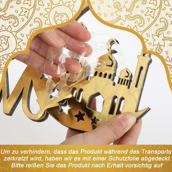 Islamische deko Ramadan Kareem Eid Mubarak Dekoration Ramadan Tischdekoration für Geschenke Holzbuchstabe Ramadan Tischschild