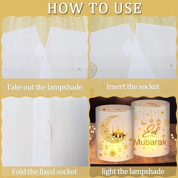 20 Stück Ramadan Servietten + 12 Stück Windlicht Tischdeko, Ramadan Deko Tisch Set Gold, Eid Umrah Hajj Mubarak Dekoration, Bayram Islam Deko Kinder Stern Mond Zubehör, Islamische Ramadan Geschenke