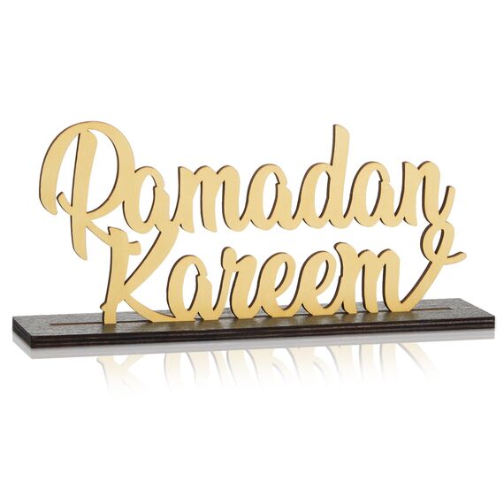 Namalu Holzbuchstabe Ramadan Tischschild Aufsteller Mit Schriftzug Islamische Dekoration Eid Mubarak Tischdeko Geschenk Für Muslim Wohnzimmer Wohnkultur (Ramadan Kareem)