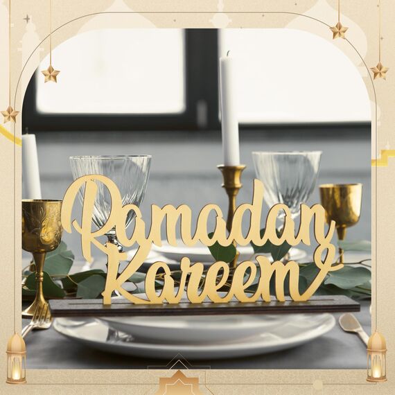 Namalu Holzbuchstabe Ramadan Tischschild Aufsteller Mit Schriftzug Islamische Dekoration Eid Mubarak Tischdeko Geschenk Für Muslim Wohnzimmer Wohnkultur (Ramadan Kareem)