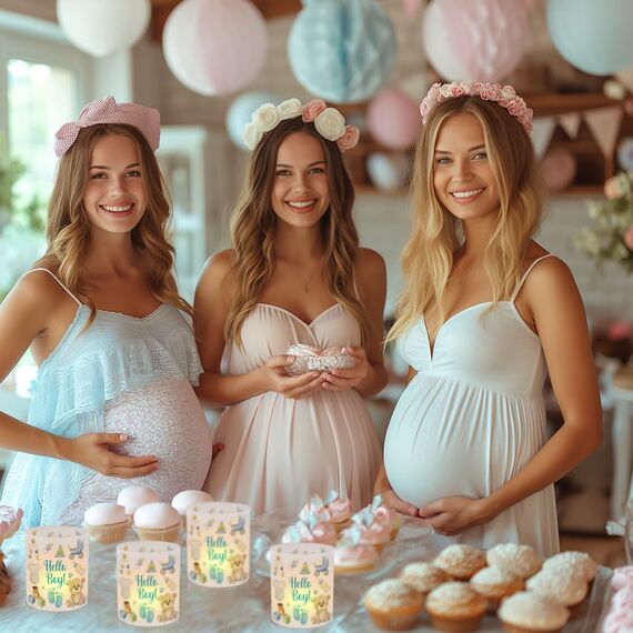 12 Windlicht Tischdeko Hello Boy, Hello Boy Tisch Deko, Blau Süßer Bär Windlichter Tischdeko, Tisch Dekoration für Junge Geburt Babyparty Geburtstag, Fußabdruck Windlicht für Teelichter Kerzen
