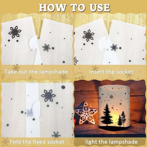 12 Windlicht Tischdeko Weihnachtsdeko Innen, Weihnachten Deko Tisch, Christmas Decorations, Weinachtsdekorationen, Frohe Weihnachten, Geeignet für Teelichter oder Kerzen