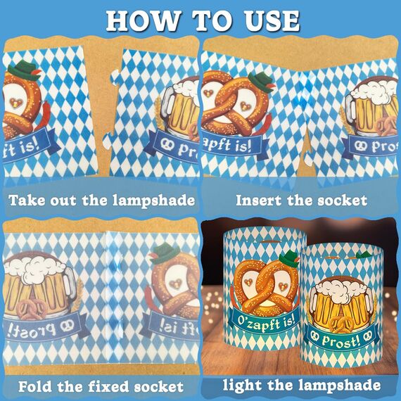 20 Stück Servietten + 12 Windlicht Tischdeko Bayern + 44 Konfetti Streudeko Tisch, Für Oktoberfest Dekoration, Biergarten Geschenk, Bayerische Deko Party Set, Servietten Blau Weiß Grillparty