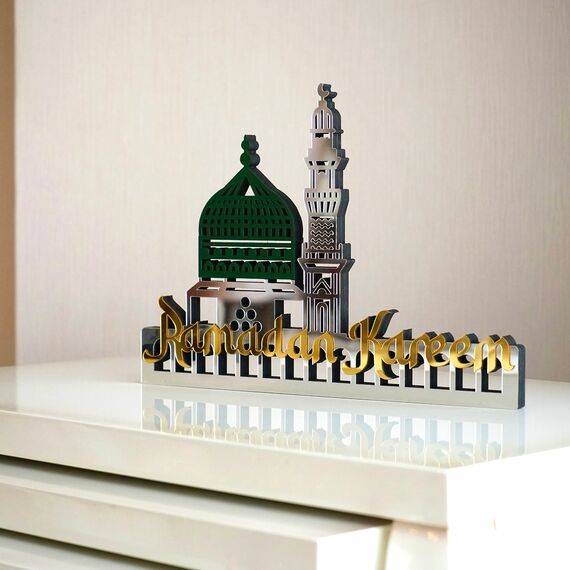 iwa concept Ramadan Kareem Masjid An-Nabawi Islamische Tischdekoration | Eid Mubarak | Ramadan Mubarak | Ramadan Dekoration | Islamische Tischdekoration | Islamische Wandkunst