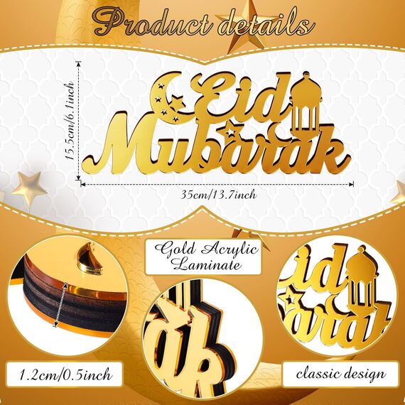 Islamische Tischdekorationen Ramadan Mubarak Schild Ramadan Kareem Schild Eid Dekoration Islamische Heimdekoration Ramadan Geschenke Holzbuchstabe Ramadan Tischschild Eid Mubarak Tischdekoration für Schreibtisch (Eid Mubarak)