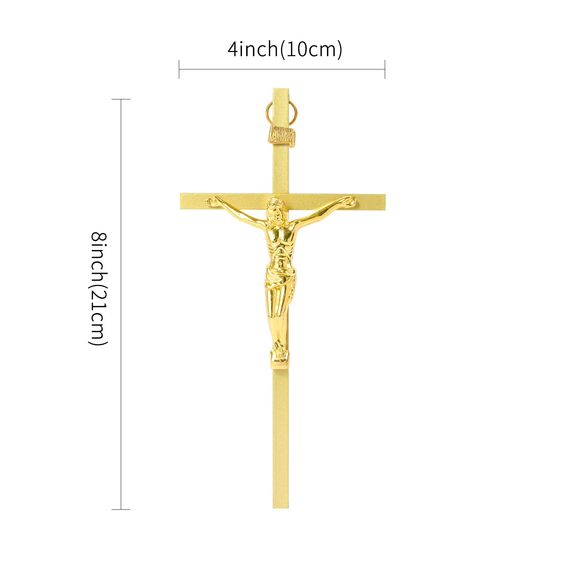 VINETEN Kruzifix-Wandkreuz | schlanke katholische Kreuze aus Metall | Kreuz-Wanddekoration für Ihr Zuhause – 20,3 cm