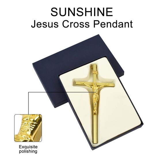 VINETEN Kruzifix-Wandkreuz | schlanke katholische Kreuze aus Metall | Kreuz-Wanddekoration für Ihr Zuhause – 20,3 cm