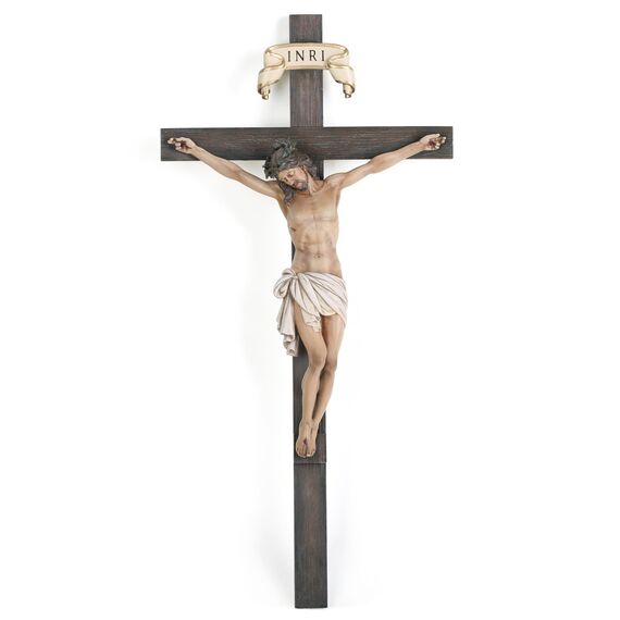 BC Katholisches Kruzifix, Wandkreuz, 40,6 cm, Jesus Christus, Innendekoration, religiöses Sammlerstück, Geschenke, Renaissance-Skulptur, handgefertigt von Buildclassic