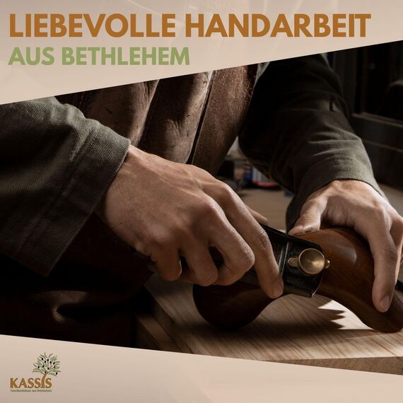 Kassis Geschenkartikel Olivenholz Kreuz schlicht zum Aufhängen Wandkreuz Deko Geschenk zur Firmung Geburt Kommunion Taufe (Wunschtext, 12 cm)