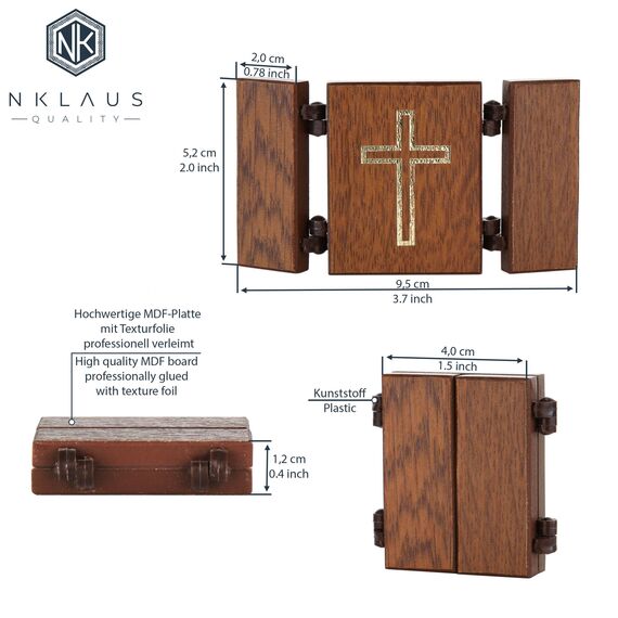 NKlaus - Heiliger Nikolaus - christliche Ikone Triptychon - Nikolaj Chudotvorec - reise Altar Holz 36178