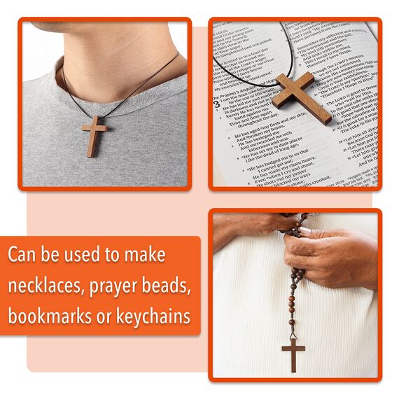 Mr. Pen- Wooden Crosses, 1.2x1.75 Inches, 50 Pack, Small Wooden Crosses, Wood Crosses for Crafts, Small Cross Pendant