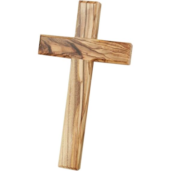 MaMeMi Olivenholz Kreuz 15 cm aus Bethlehem – Handgefertigtes Wandkreuz aus echtem Olivenholz – Christliches Holzkreuz 15 x 9 cm – Holz Kruzifix Markenqualität aus dem Heiligen Land