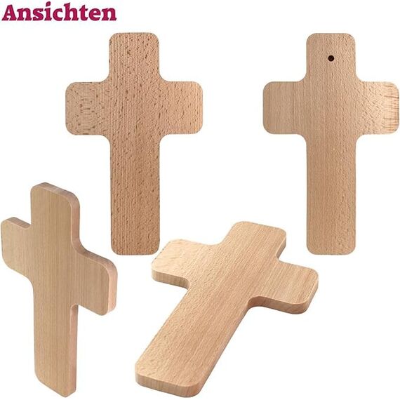 Geschenkissimo Kommunionsgeschenk - Kreuz aus Holz mit Segensspruch Der Herr segne und behüte Dich. Kommunion Holzkreuz, Kruzifix mit Spruch als religiöse Geschenkidee zur Erstkommunion