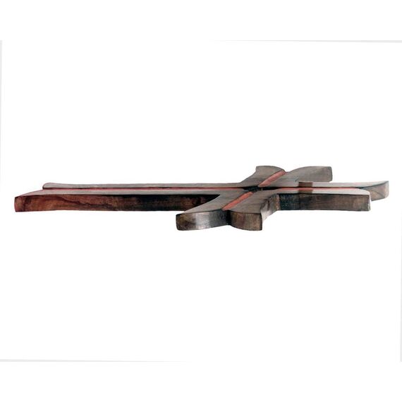 Ajuny Handgefertigtes Wandkreuz aus Holz, dekoratives Holzkreuz zum Aufhängen für Gebet, Zuhause, Büro, Kirche und Kapelle, religiöses Geschenk für Katholiken und Christen, 38,1 x 25,4 cm