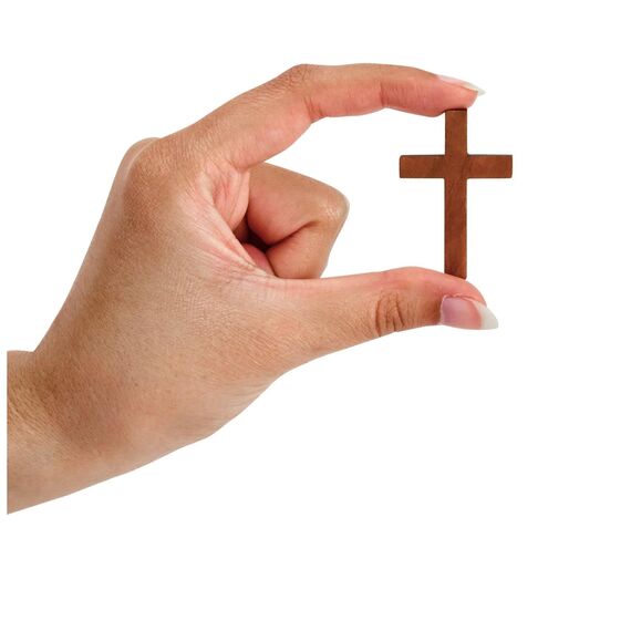 Genie Crafts Kleine Kreuz-Anhänger aus Holz (Set, 50 Stück) – Ideal zum Basteln, als Kettenanhänger, Schlüsselanhänger - Dekoration Zuhause, in Schule und Büro - Braun, 3 x 4,4 cm