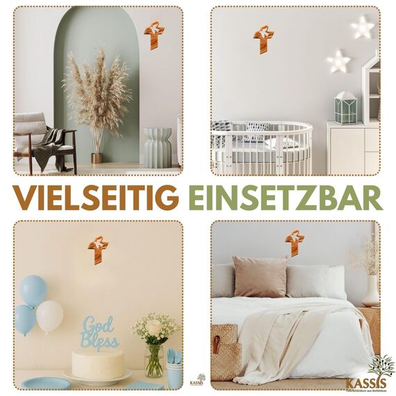 Kassis Geschenkartikel Kreuz mit Friedenstaube aus Olivenholz – handgefertigtes Wandkreuz aus Bethlehem – spirituelles Geschenk zur Taufe, Kommunion, Firmung, Konfirmation, Hochzeit oder Einweihung