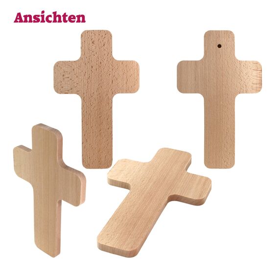 Geschenkissimo R.I.P. Ruhe in Frieden Holzkreuz mit Gravur Buche ca 20x12 cm - Bohrung zum Aufhängen auf Rückseite- Beerdigung Kreuz Trauerkreuz Wand Dekoration - Geschenkidee