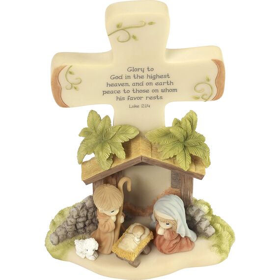 Precious Moments" Glory to God Nativity Cross, Multicolor
