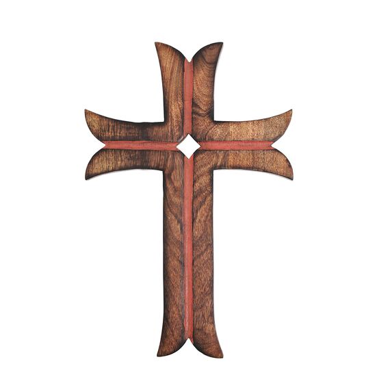 Ajuny Handgefertigtes Wandkreuz aus Holz, dekoratives Holzkreuz zum Aufhängen für Gebet, Zuhause, Büro, Kirche und Kapelle, religiöses Geschenk für Katholiken und Christen, 38,1 x 25,4 cm